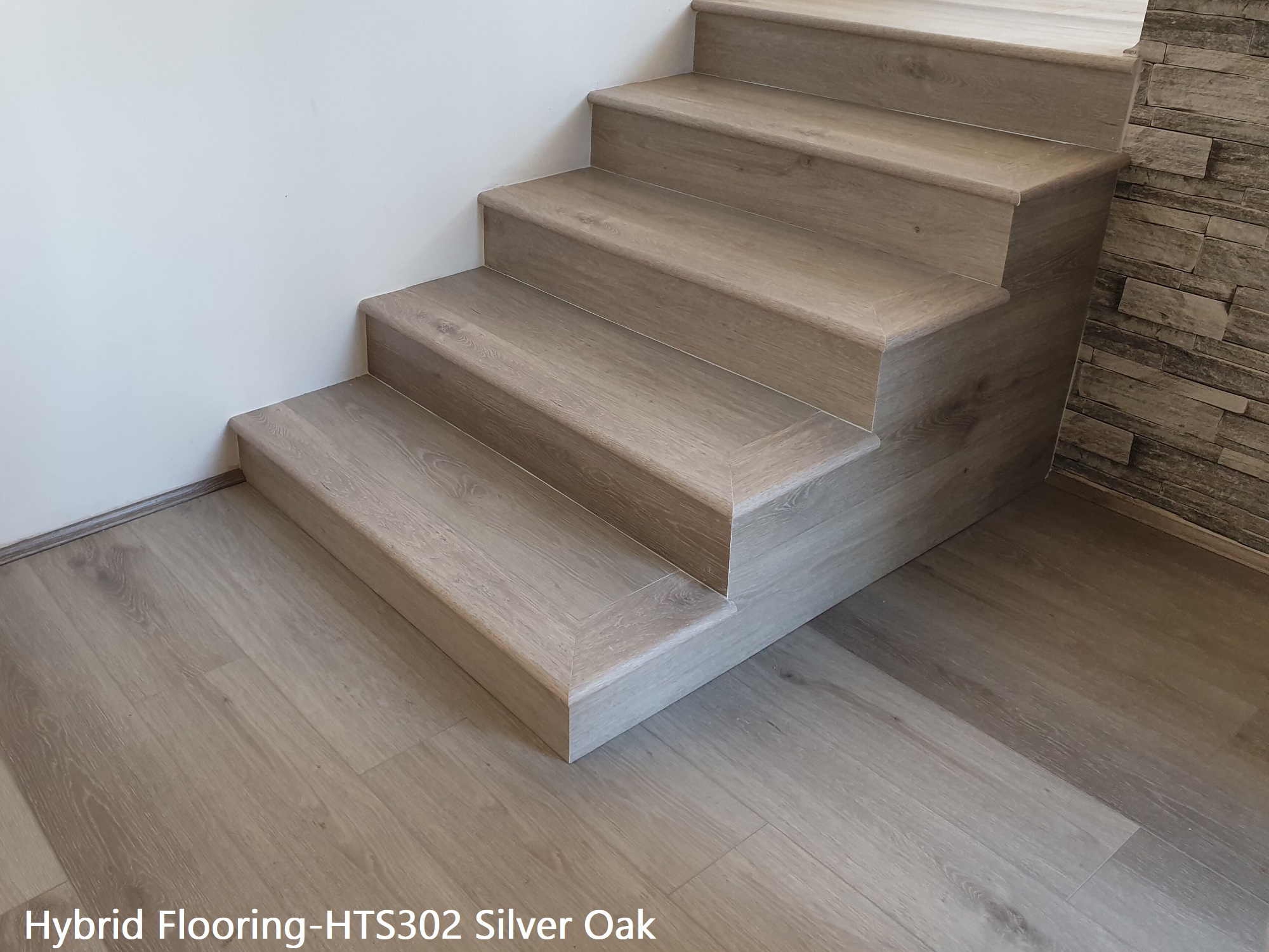 Silver Oak Hybrid Flooring Stairs
