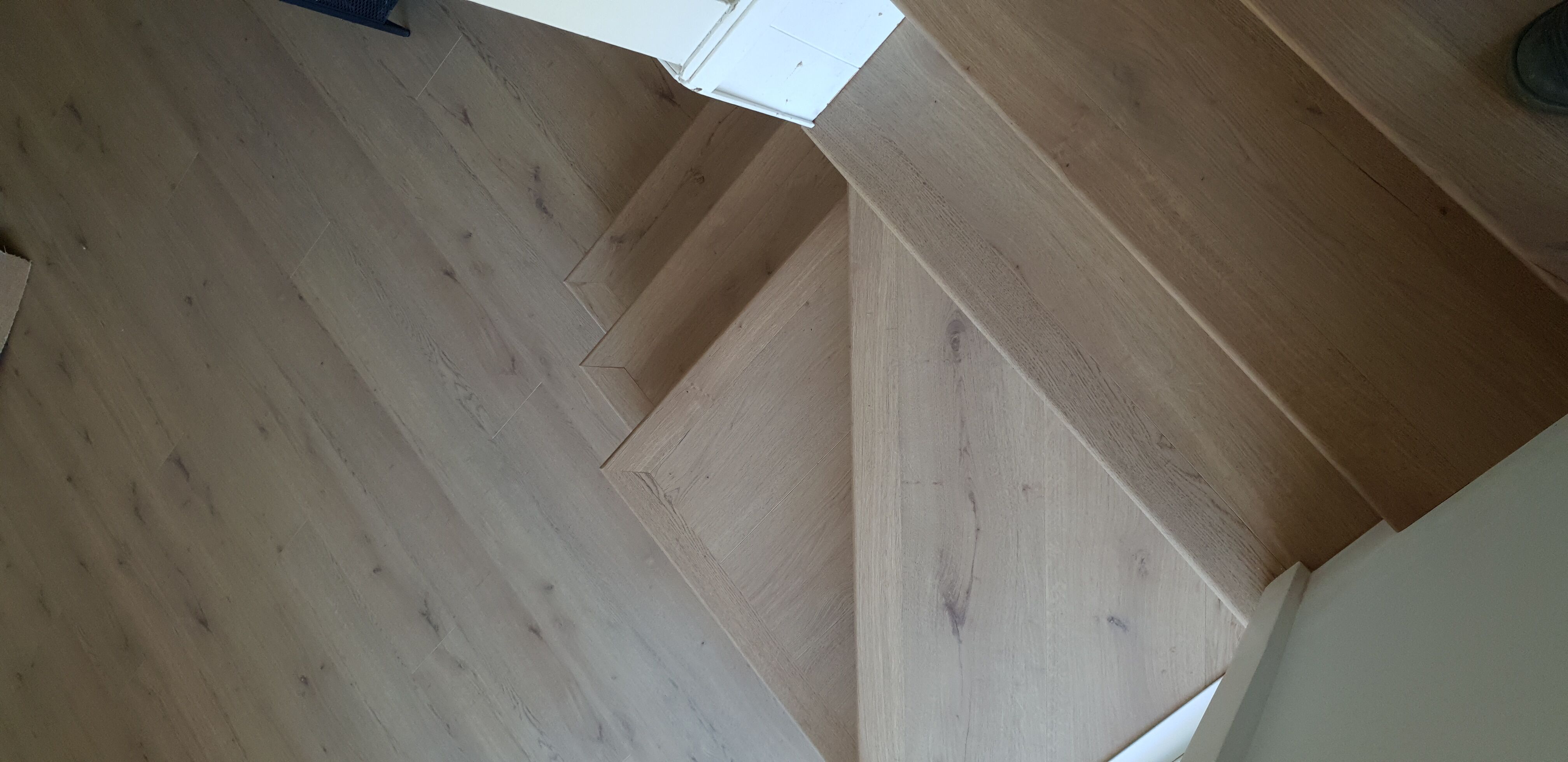 Ivory Oak Laminate Flooring Stairs