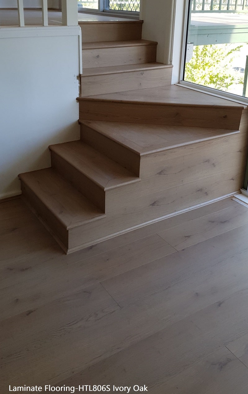 Ivory Oak Laminate Flooring Stairs